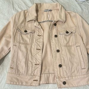 XS Free People pink jean jacket